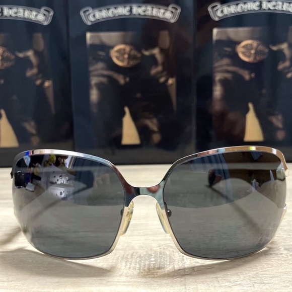 Chrome Hearts POON Ⅱ SS-BKL Floral Cross Sunglasses Silver Black NWTG